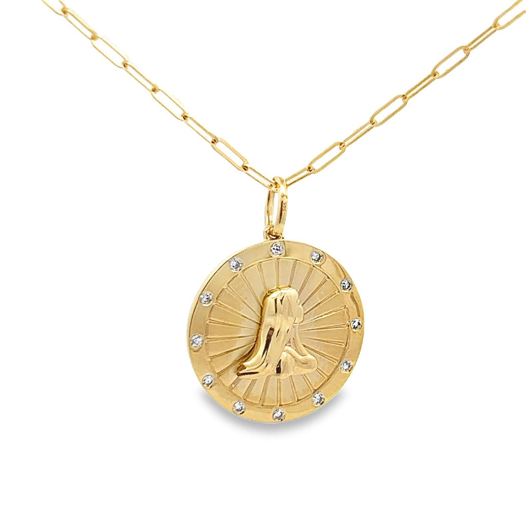 Virgo Gold Pendant Necklace