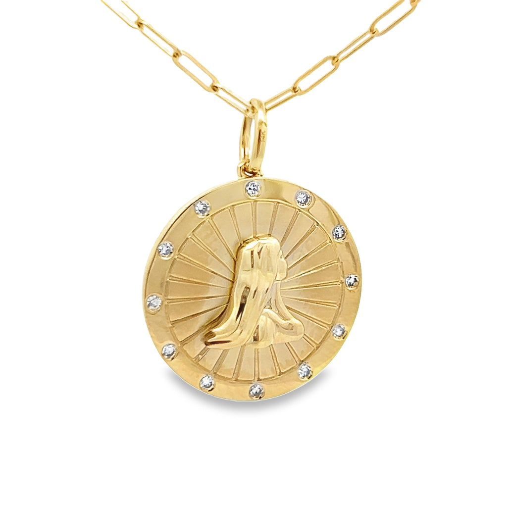 Virgo Gold Pendant Necklace