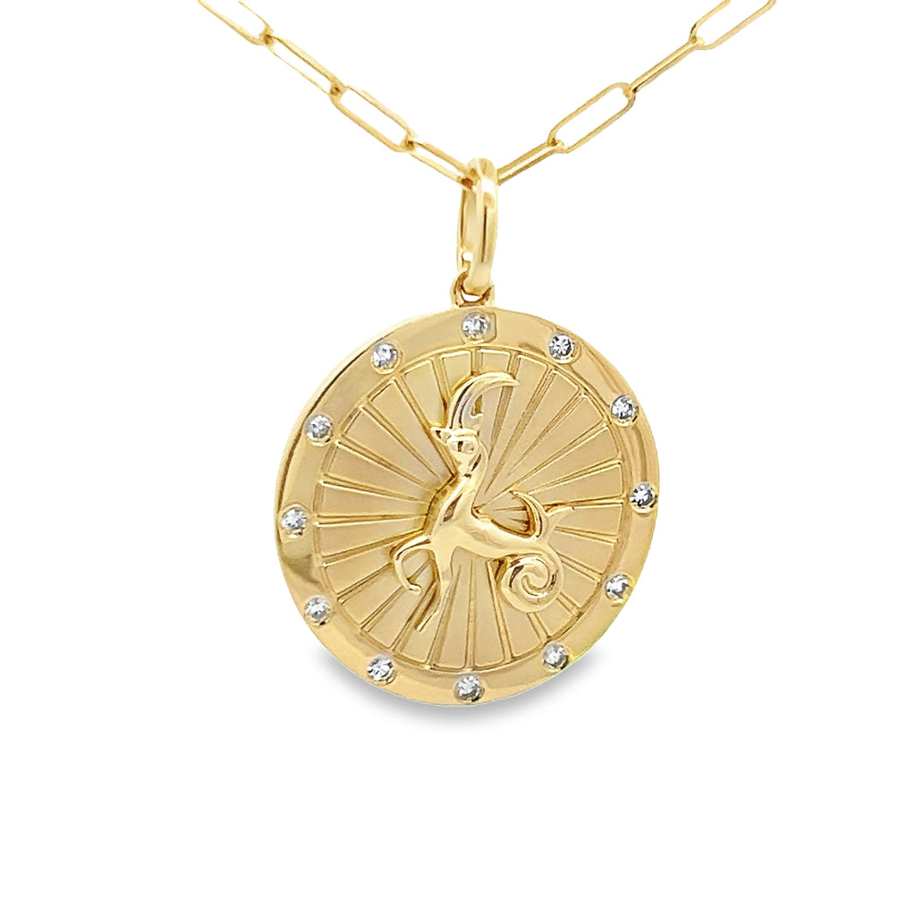 Cosmic Climb Gold Pendant Capricorn Necklace
