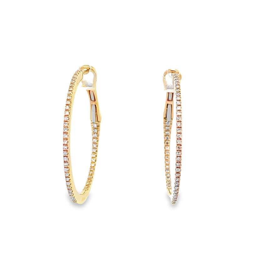 Gold Diamond Hoops By Gioielli Di Valenza