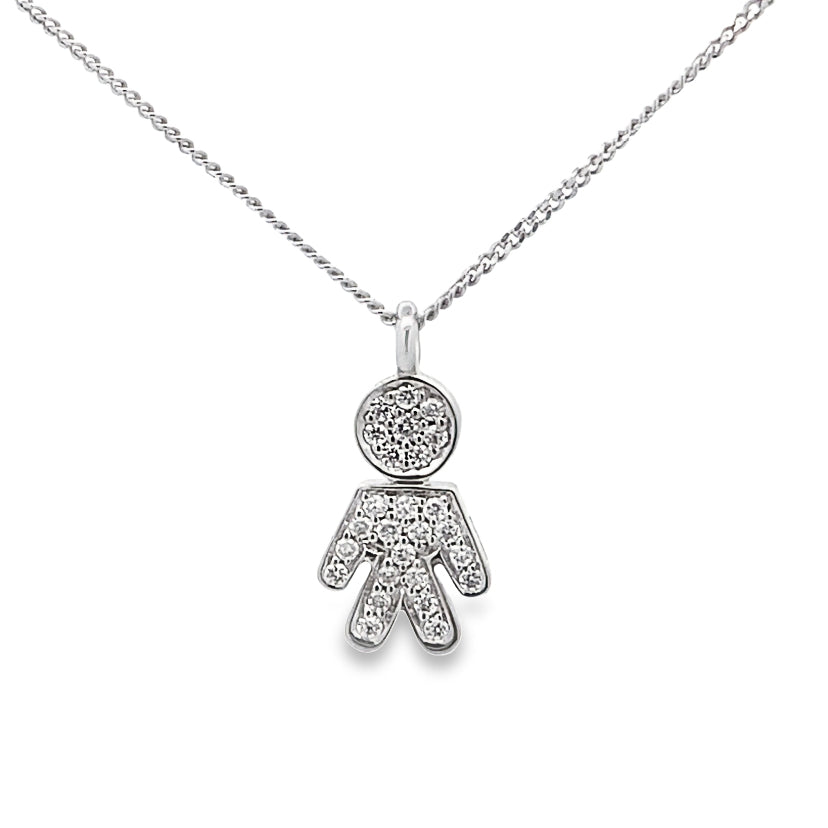 Boy Diamond Pendant Necklace By Crivelli