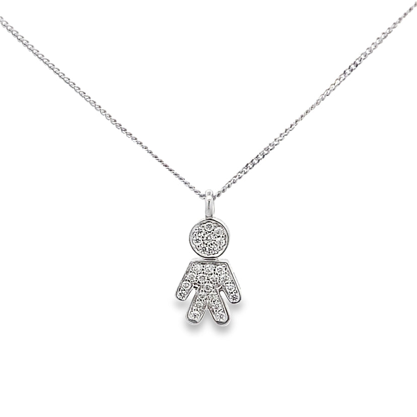Boy Diamond Pendant Necklace By Crivelli