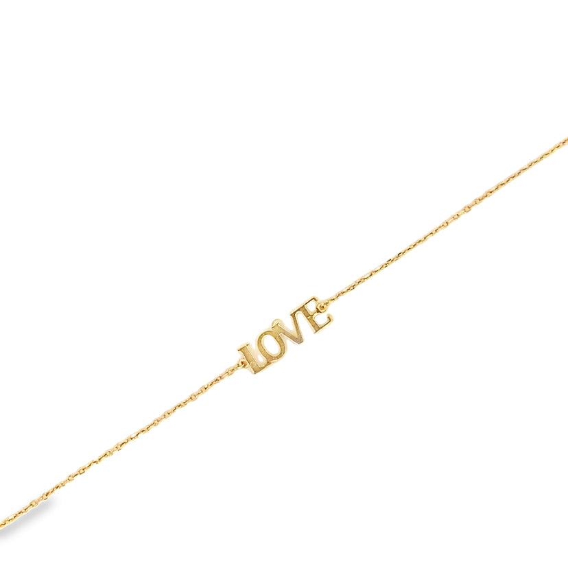 Love Capitalized Gold Bracelet