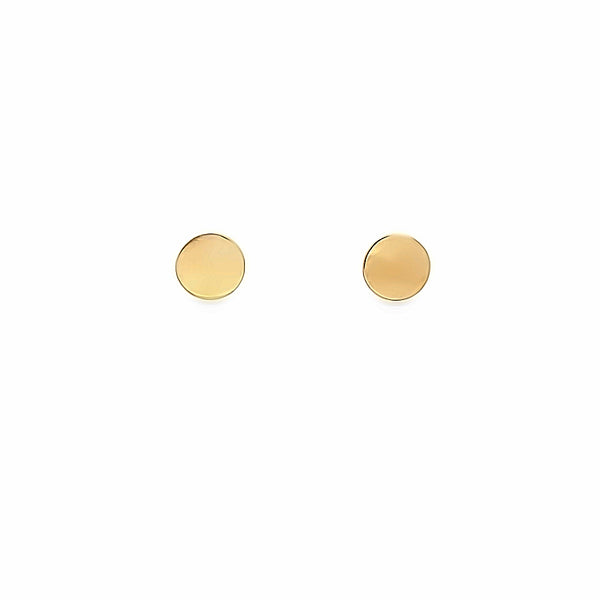 Disk-Shape Gold Earrings