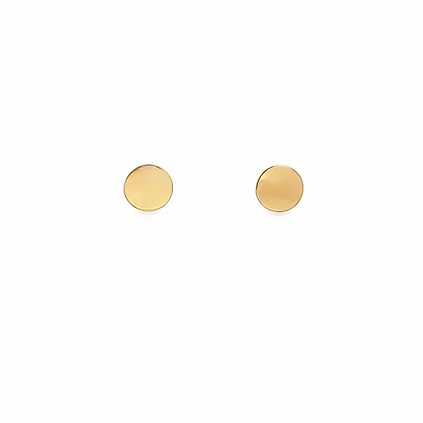 Disk-Shape Gold Earrings