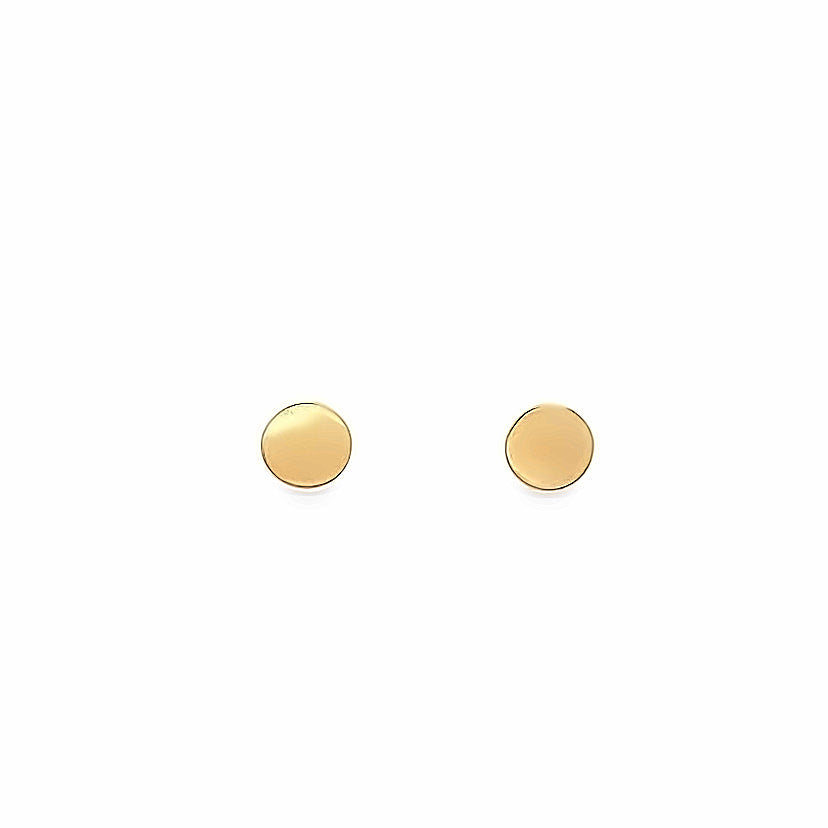 Disk-Shape Gold Earrings