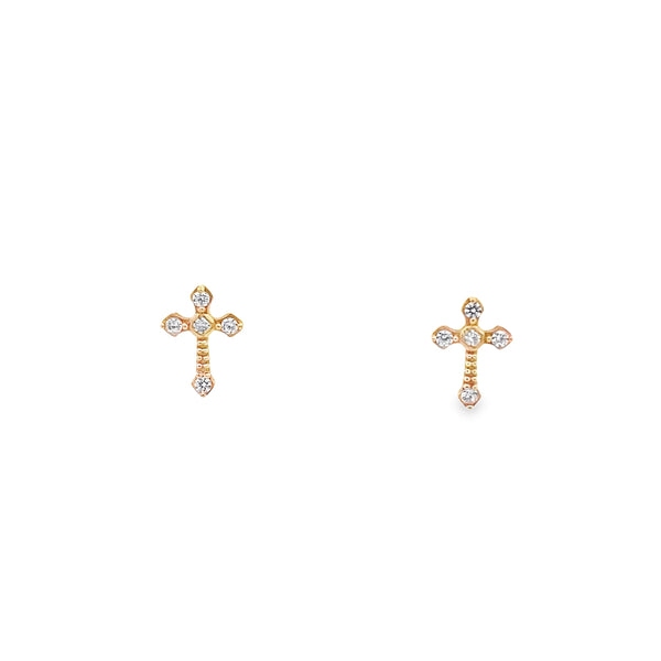 Tini Cross Gold Earring
