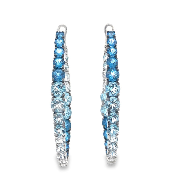 Topacio Azul Diamond Hoops by Brumani