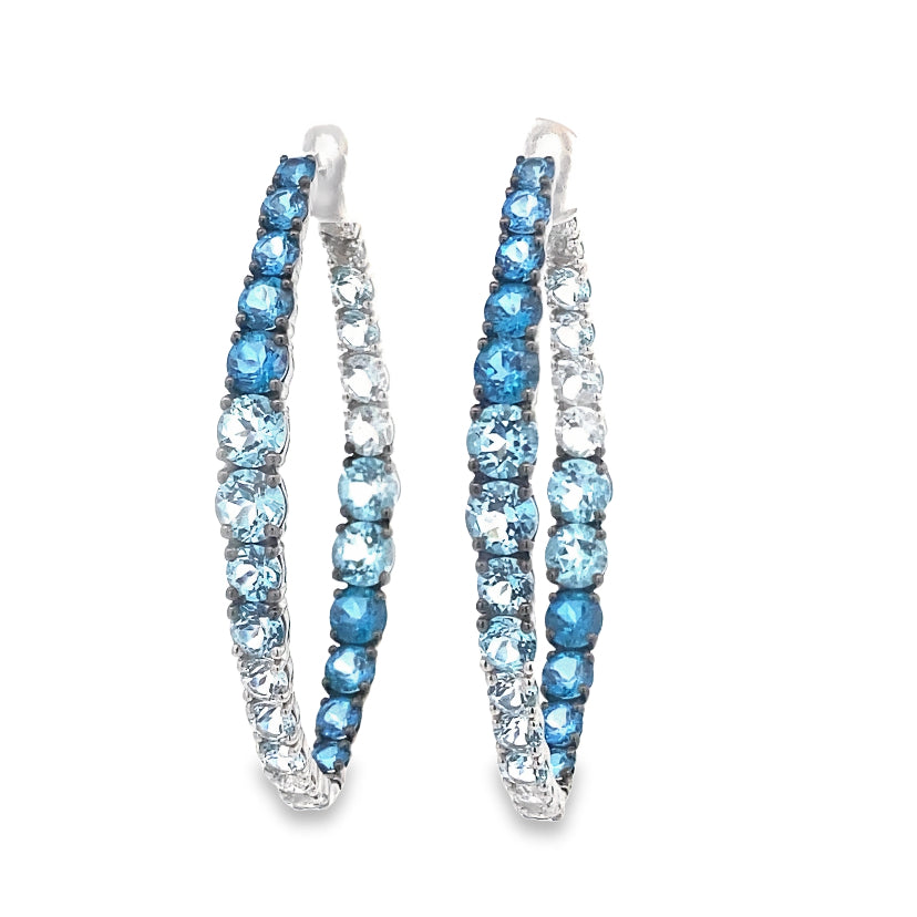 Topacio Azul Diamond Hoops by Brumani