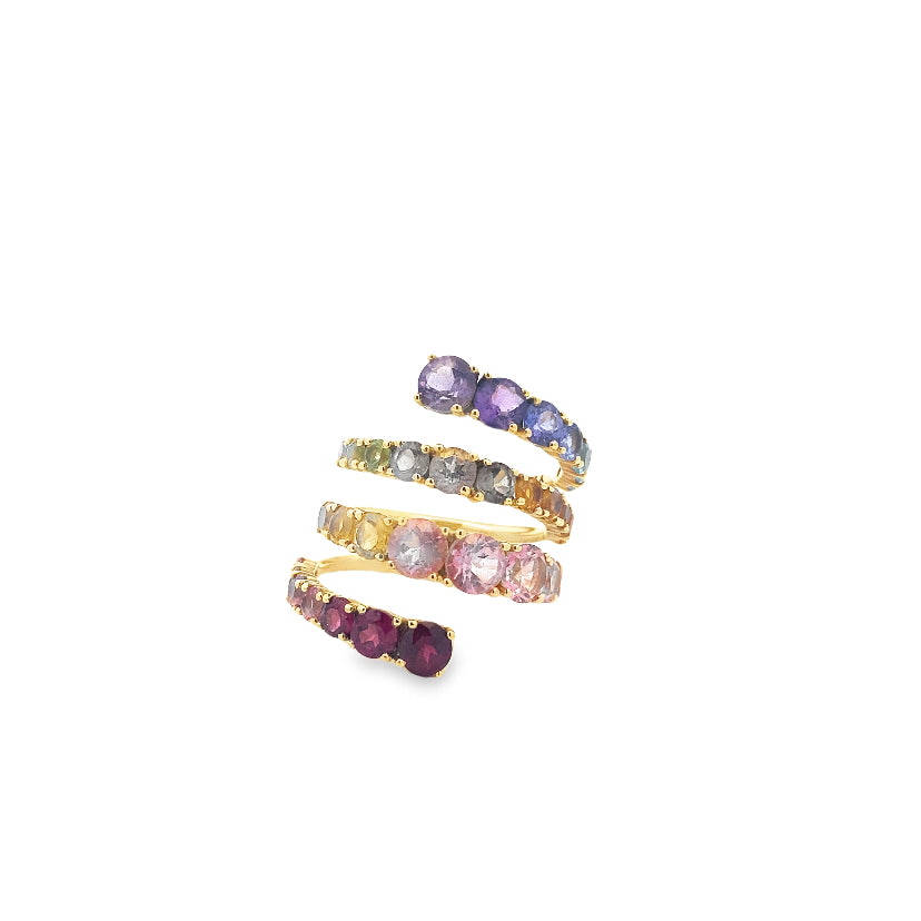 Rainbow Serenity Spiral Ring By Brumani