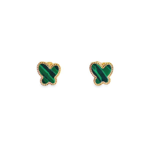 Malachite Meadow Butterfly Earrings