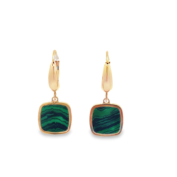 Golden Oasis Malachite Earrings