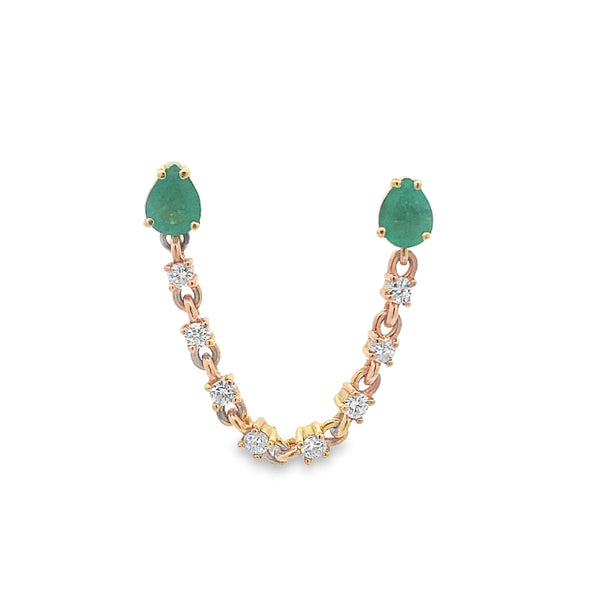 Emerald Cascade Duo Earrings By Gioielli Di Valenza