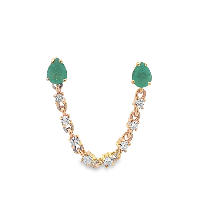 Emerald Cascade Duo Earrings By Gioielli Di Valenza
