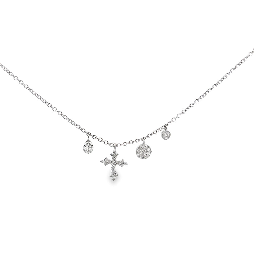 Radiant Diamond Cross Necklace