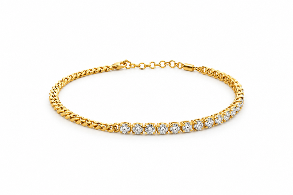 Gilded Elegance Tennis Bracelet