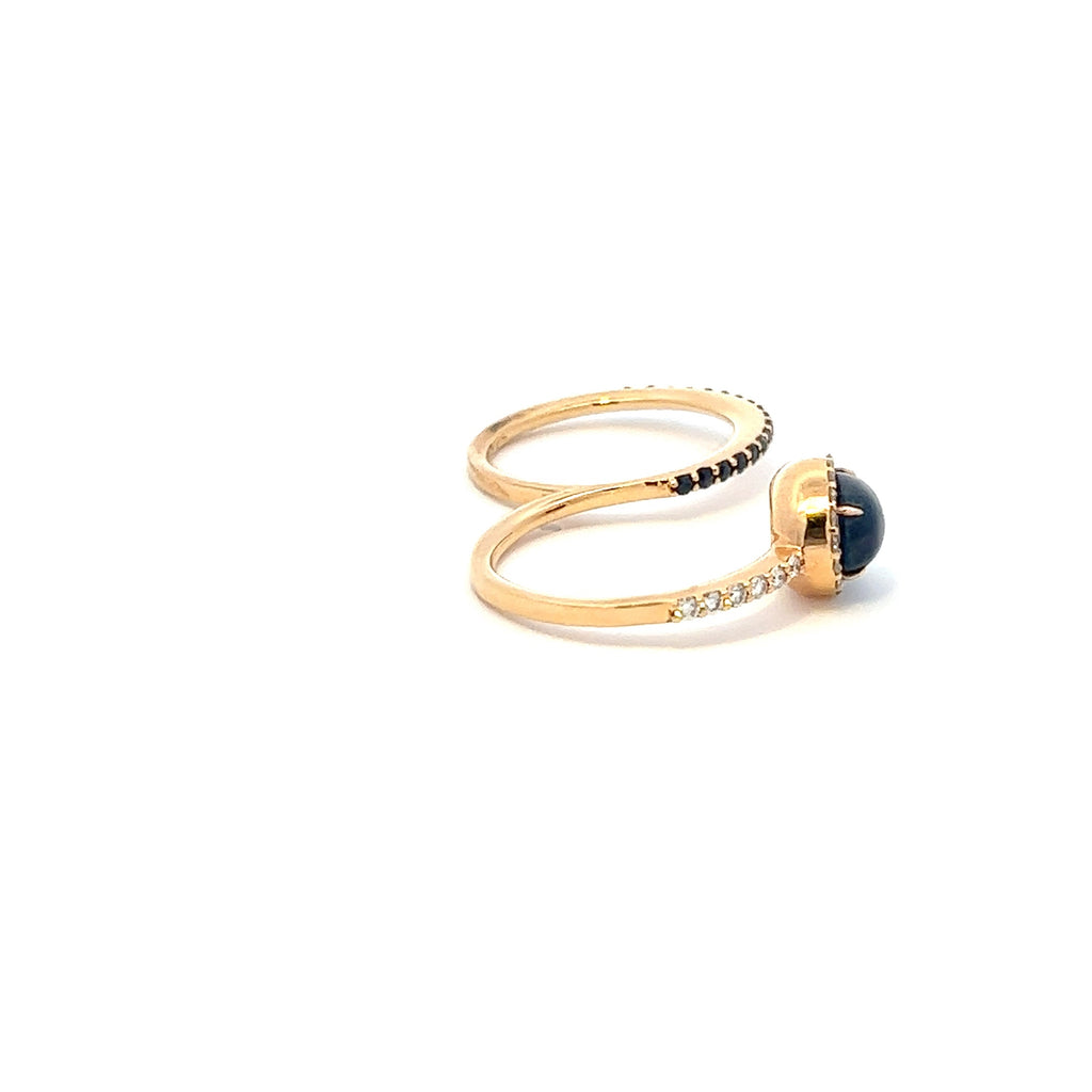 Double Gold Sapphire Ring By Crivelli