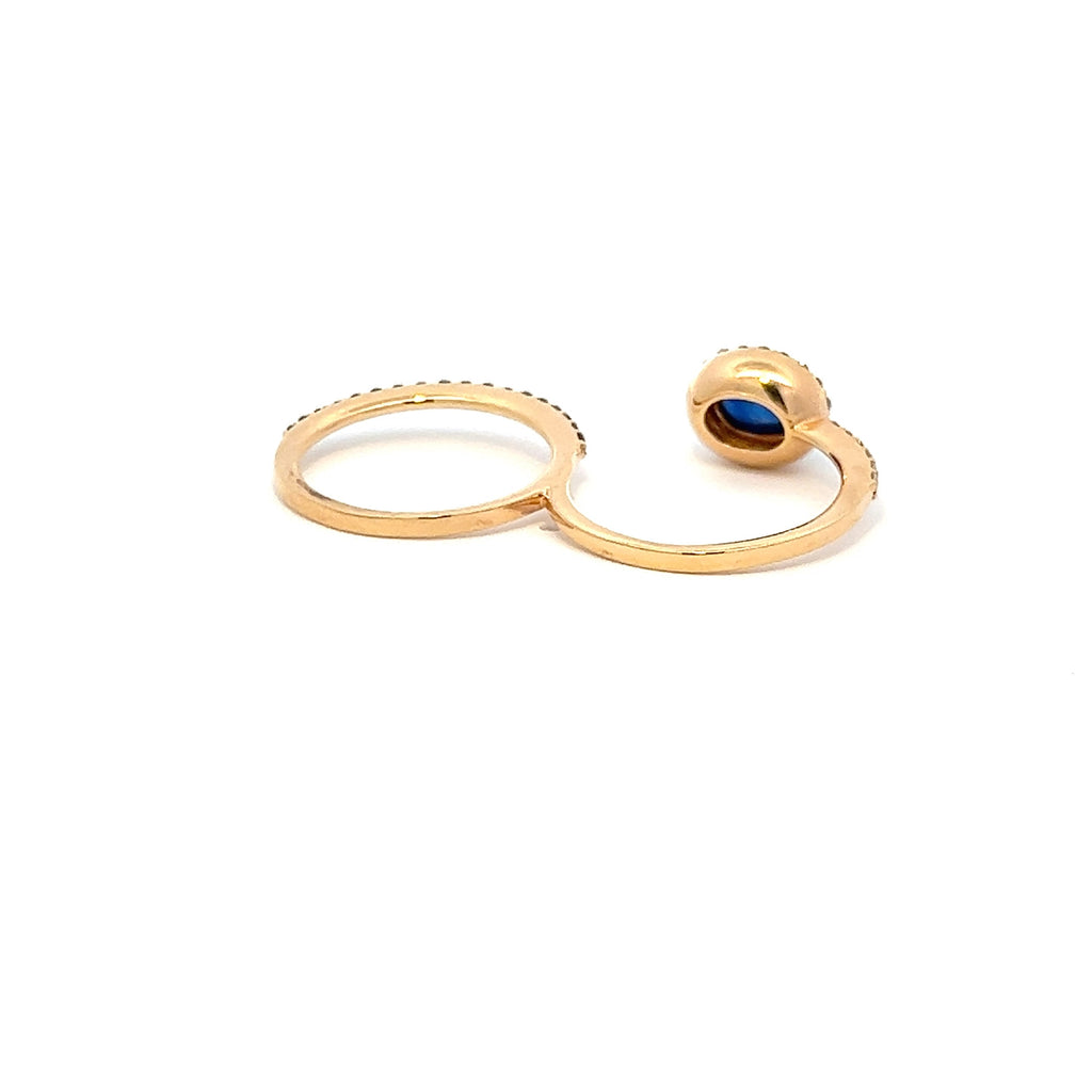 Double Gold Sapphire Ring By Crivelli