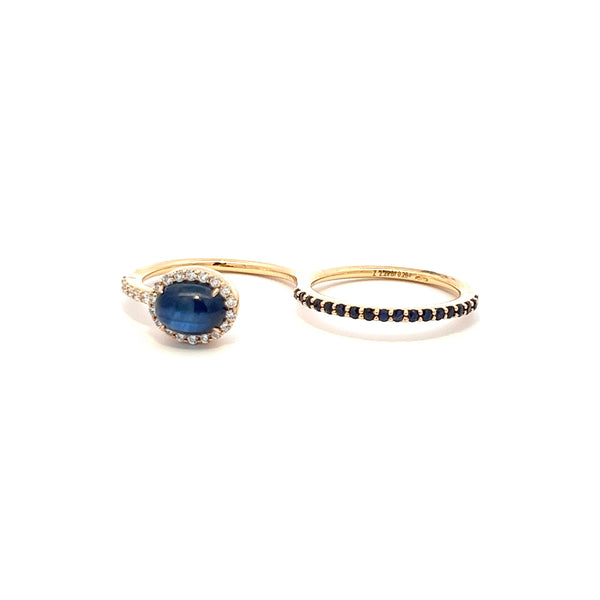 Double Gold Sapphire Ring
