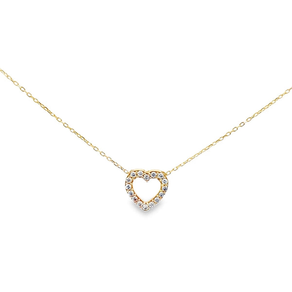 Heartfelt Gold Cz Necklace