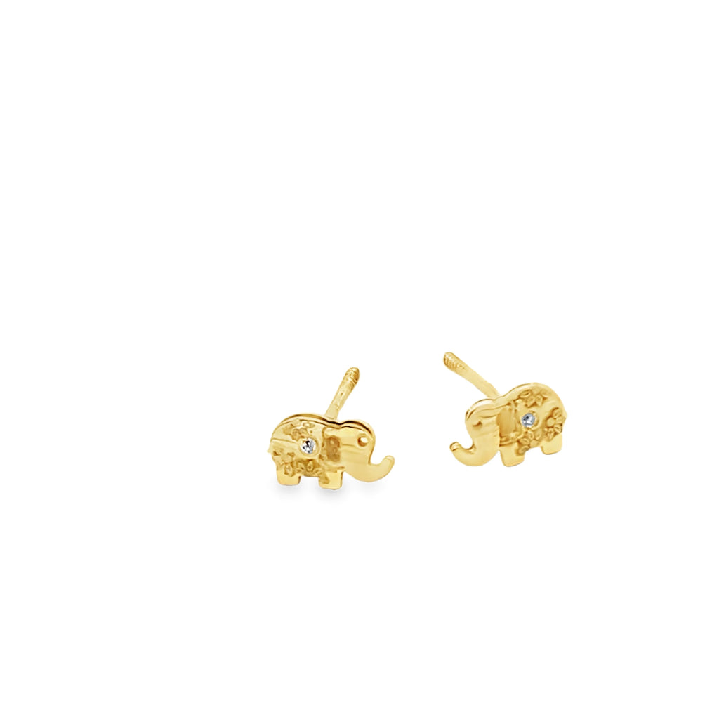 Gilded Baby Elephant Studs