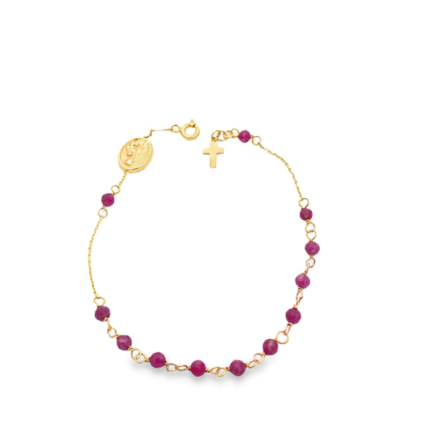 Ruby Gold Virgin Bracelet