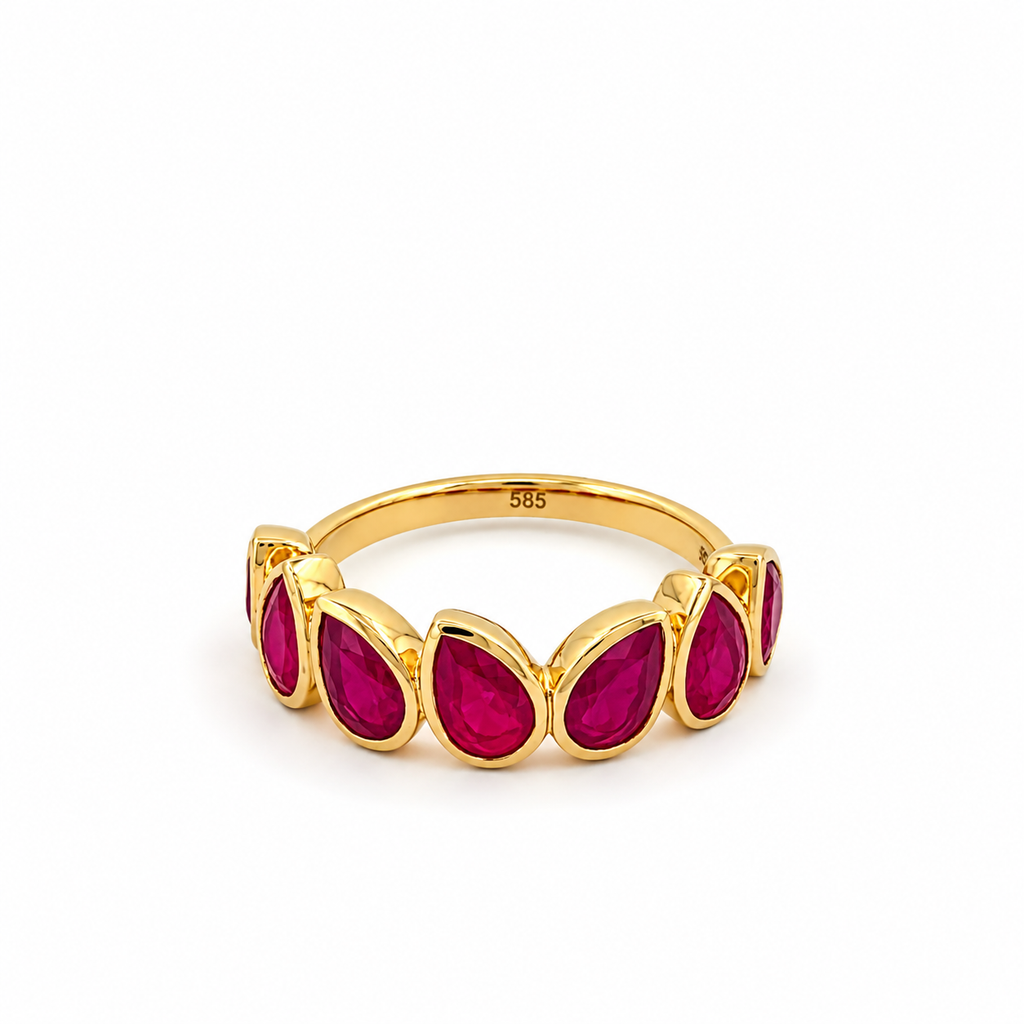 Ruby Oval Gold Ring