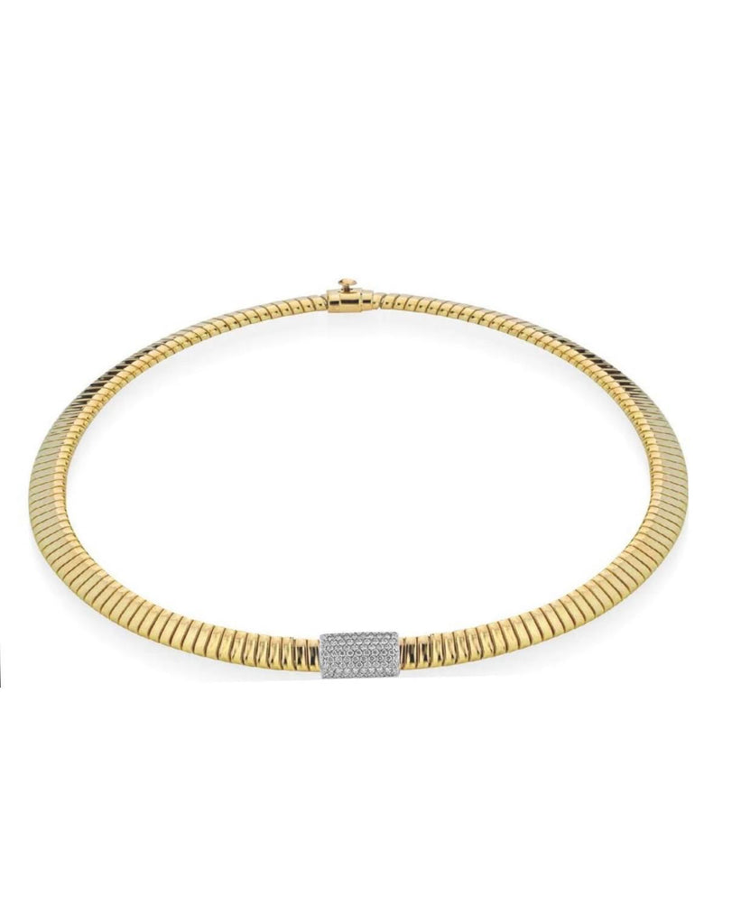 Gold Pave Diamond Choker By Tessitore