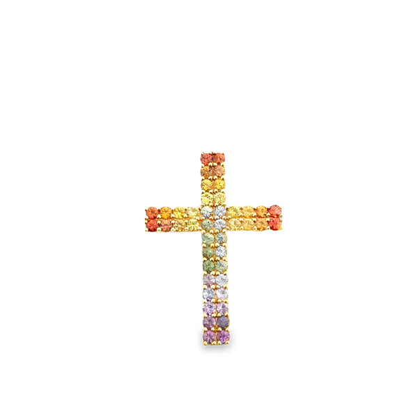 Multicolor Sapphire Cross By Gioielli Di Valenza