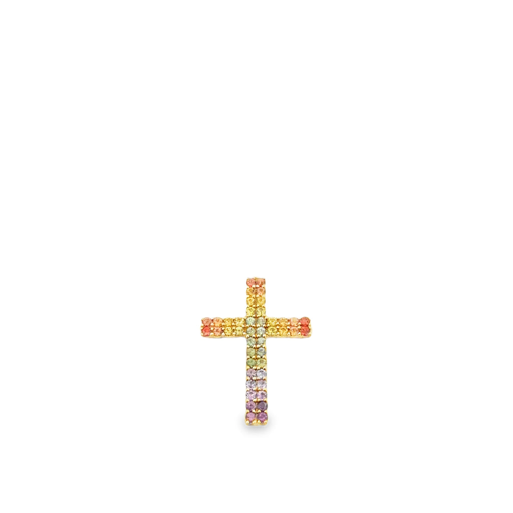 Multicolor Sapphire Cross By Gioielli Di Valenza