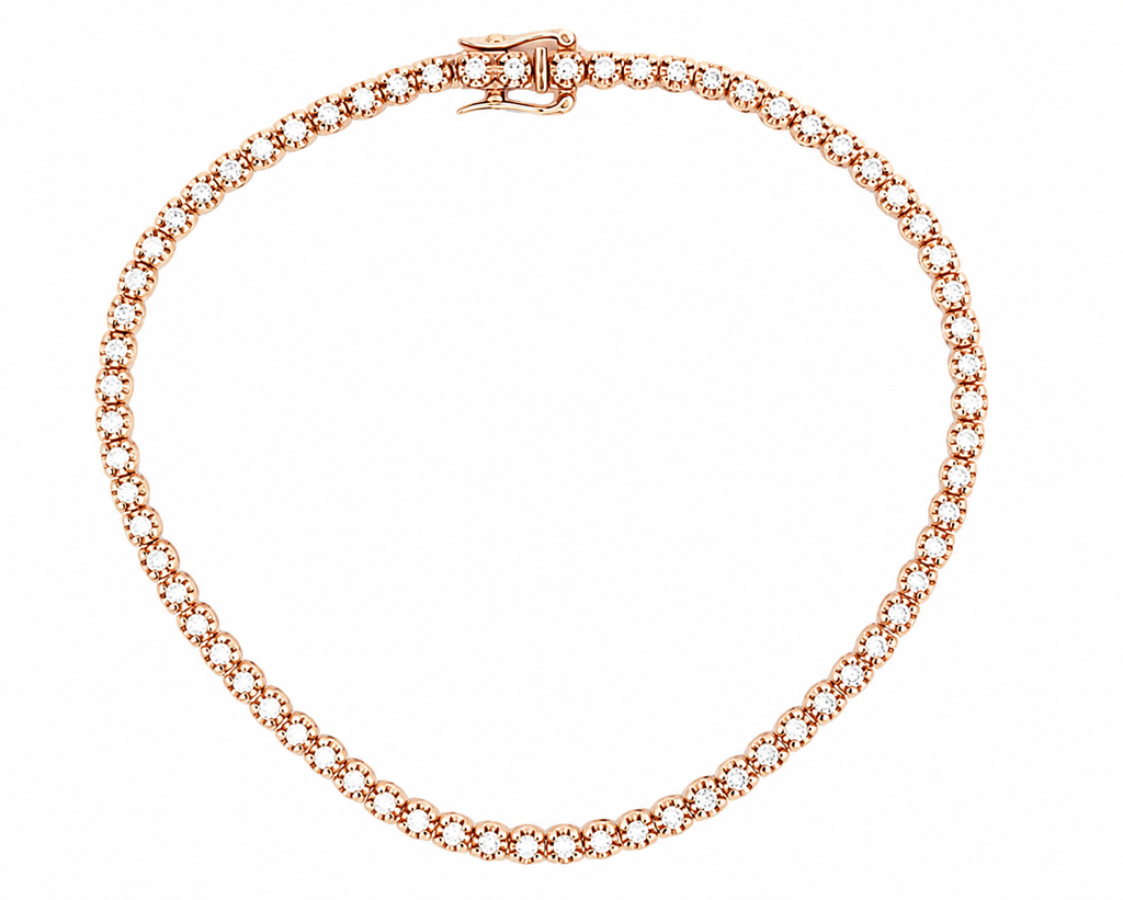 Classic Rose Gold Tennis Bracelet By Gioielli Di Valenza