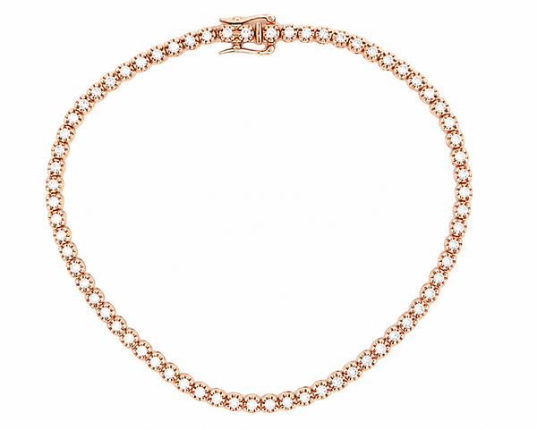 Classic Rose Gold Tennis Bracelet By Gioielli Di Valenza