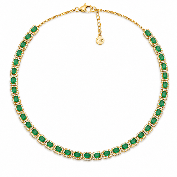 Royal Emerald Diamond Choker By Liviluxe