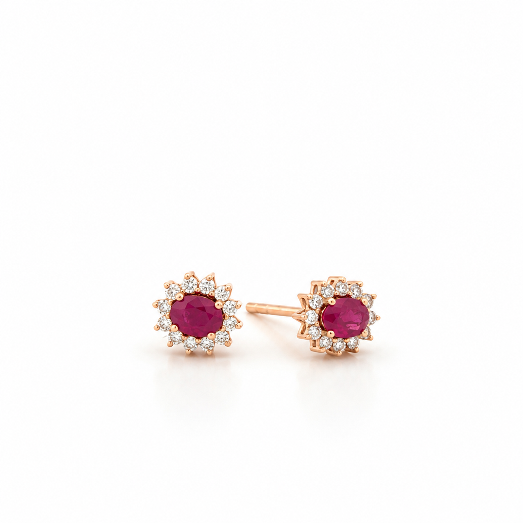 Rubierose Gold Diamond Earrings