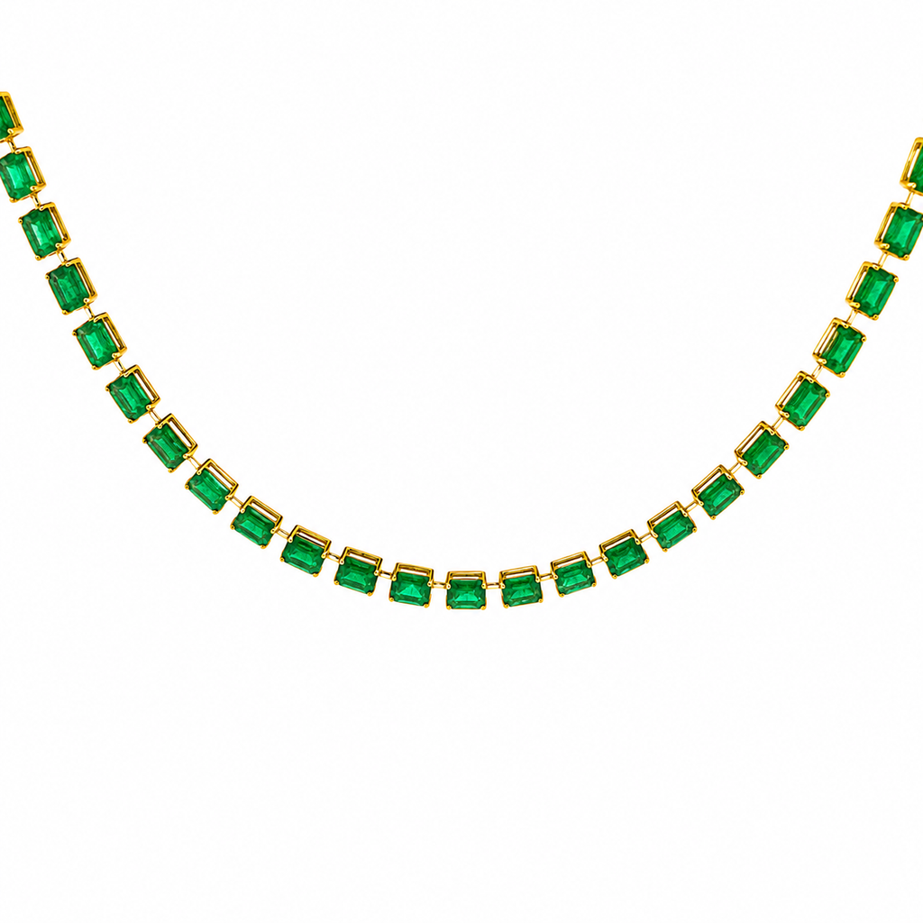 Gold Emerald Necklace