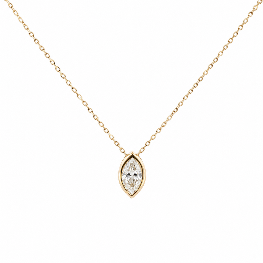 Oval Gold Necklace By Liviluxe Lab Diamonds