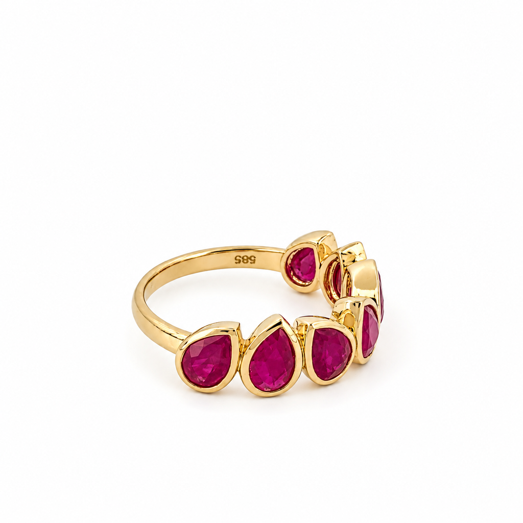 Ruby Oval Gold Ring