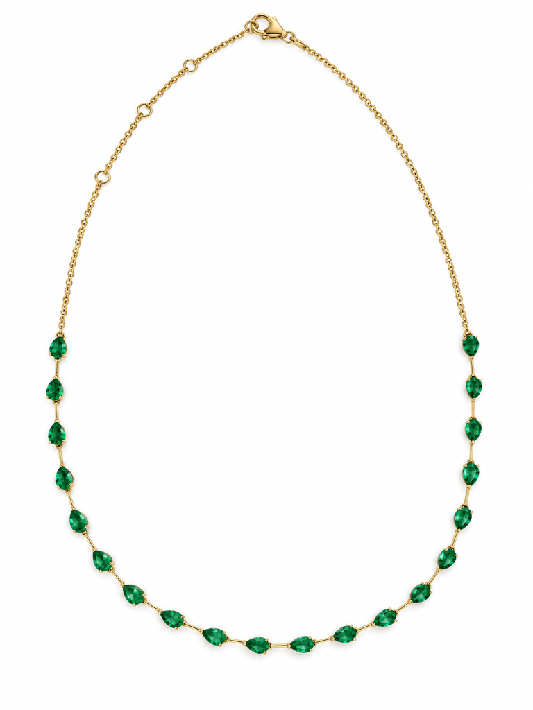 Emerald Gold Choker By Liviluxe