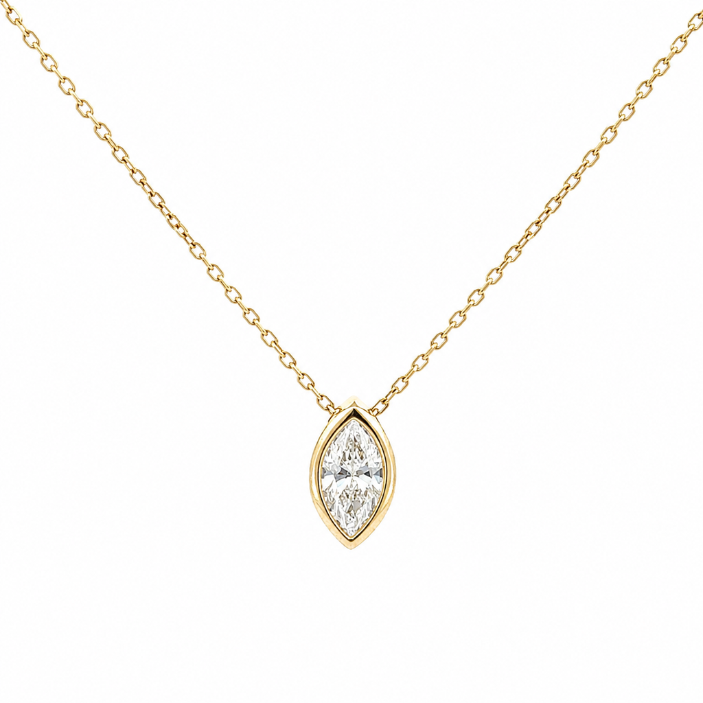 Oval Gold Necklace By Liviluxe Lab Diamonds