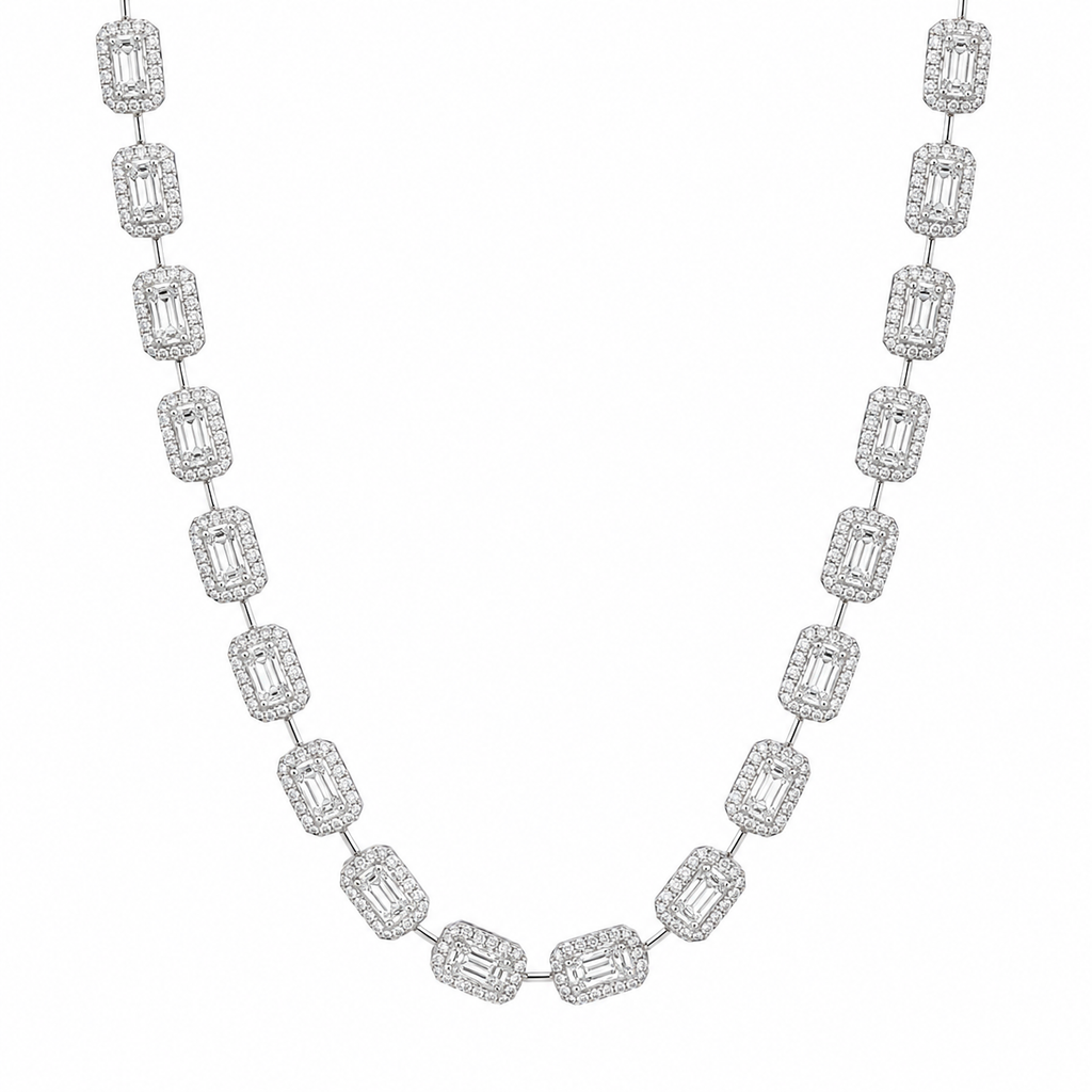 Diamond White Gold Necklace By Liviluxe