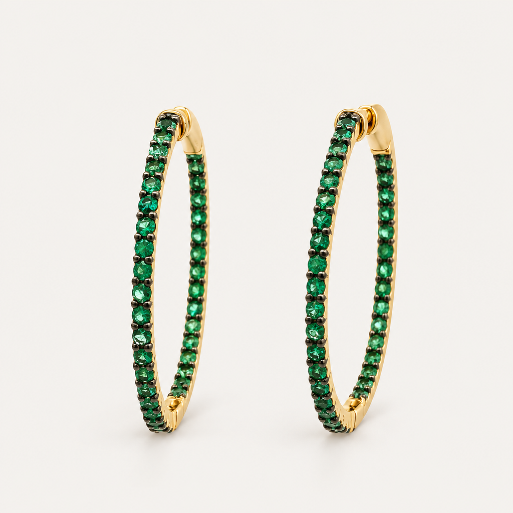 Arlette Emerald Hoops