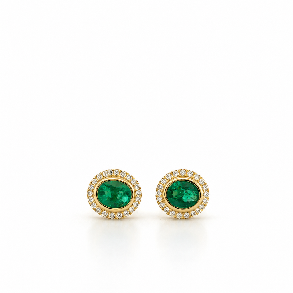 Gold Emerald Earrings