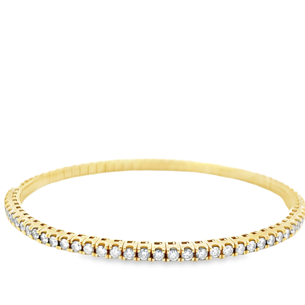 Gold Cuff Stretch Diamond Bracelet
