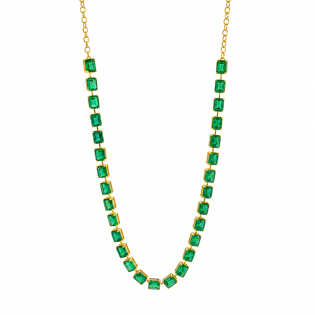 Gold Emerald Necklace