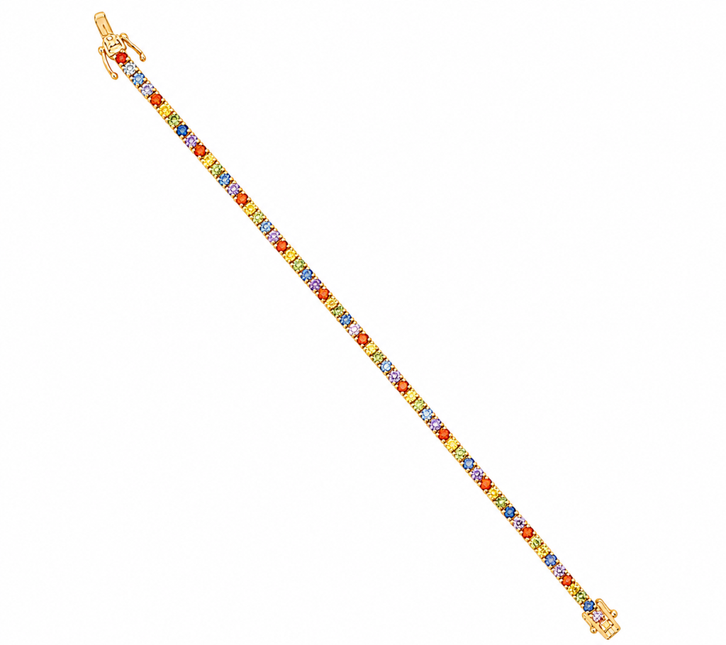 Rainbow Radiance Tennis Bracelet By Gioielli Di Valenza