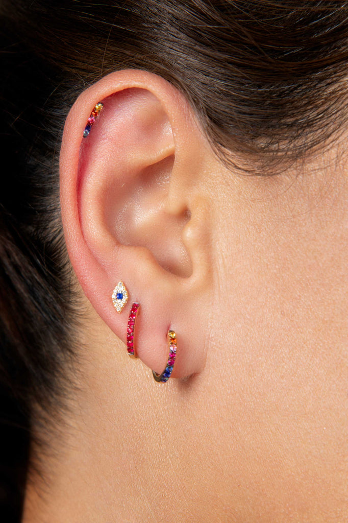 Rainbow Diamond Hoops By Gioielli Di Valenza