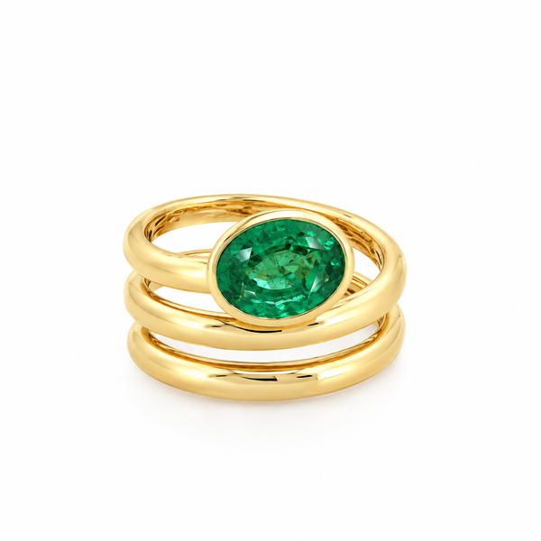 Twyla Gold Emerald Ring By Liviluxe