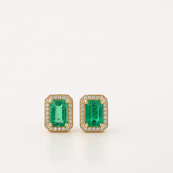 Gold Emerald Earrings