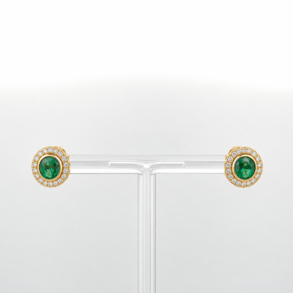 Gold Emerald Earrings