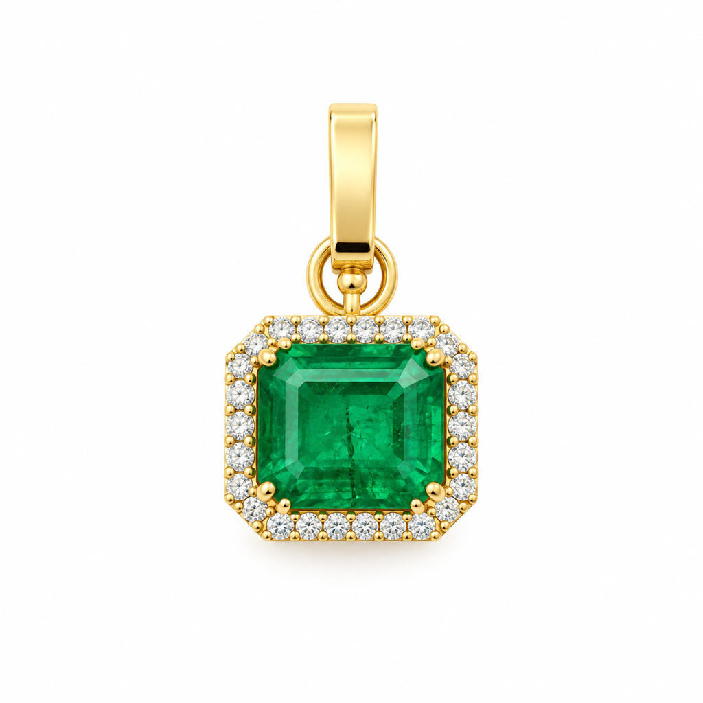 Danika Gold Emerald Pendant By Liviluxe